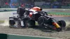 Vignette "2021 Italian Grand Prix: Huge moment as Max Verstappen and Lewis Hamilton collide and crash out at Monza "